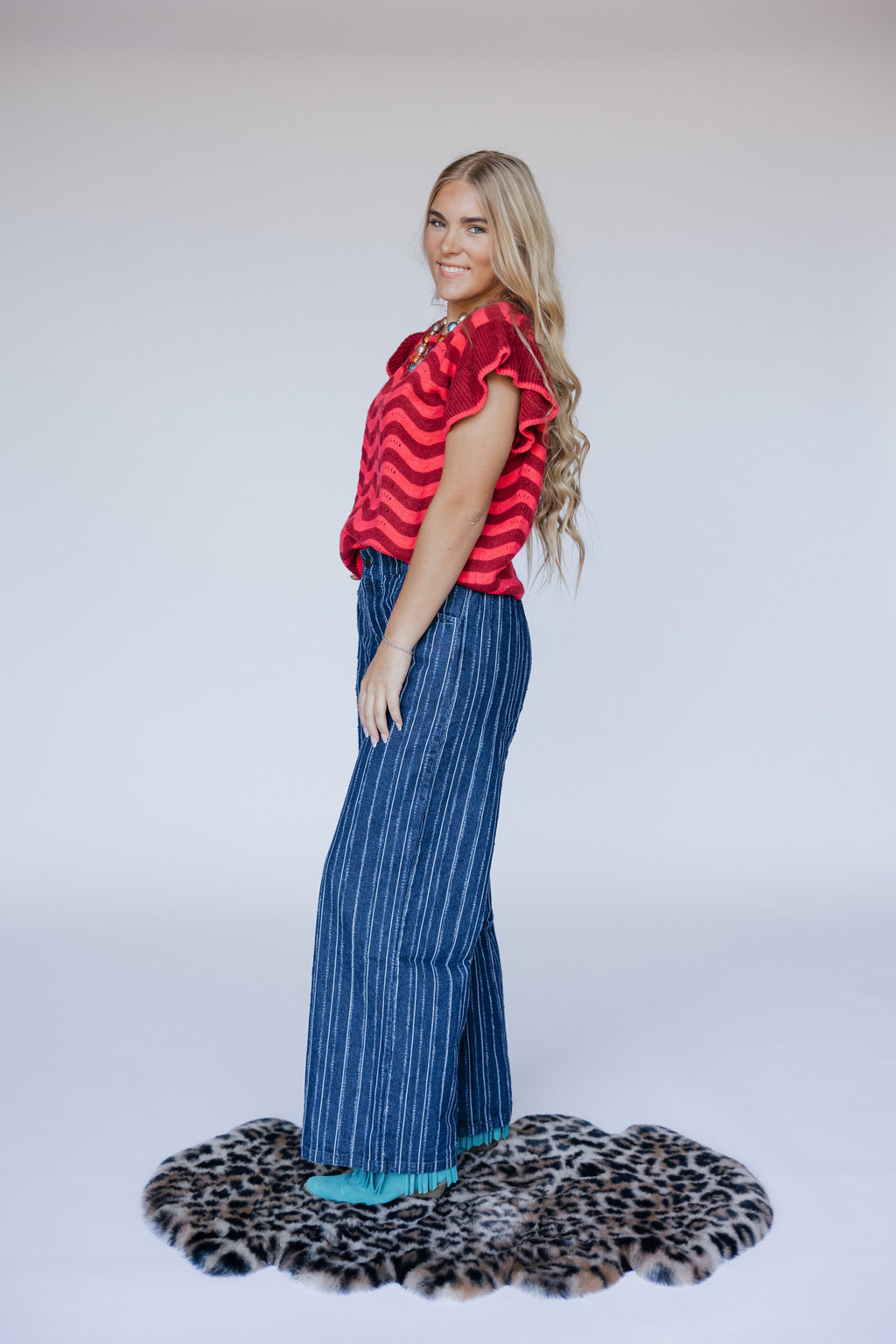 RUBY WAVY PUFF SLEEVE TOP