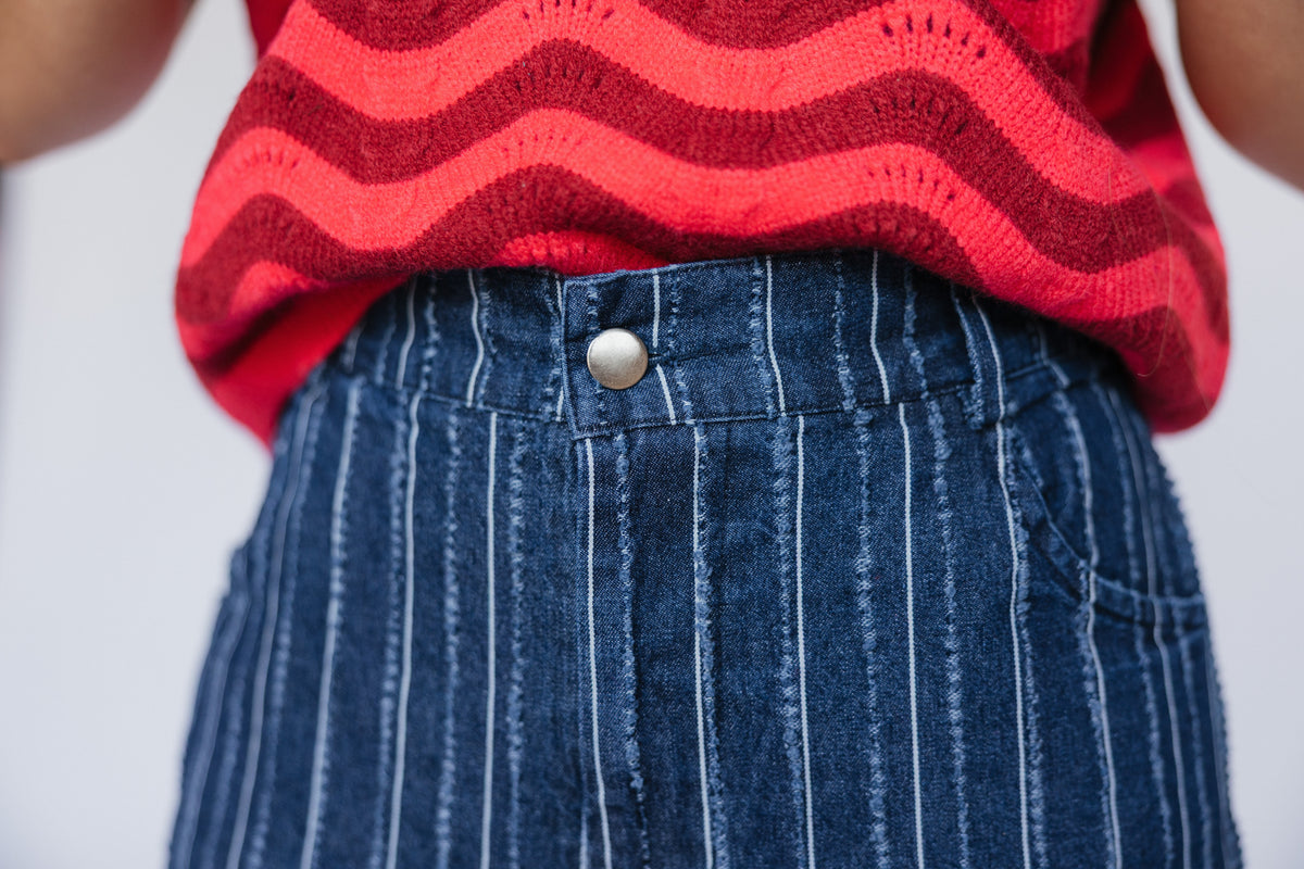 Dark Denim Stripe Pant