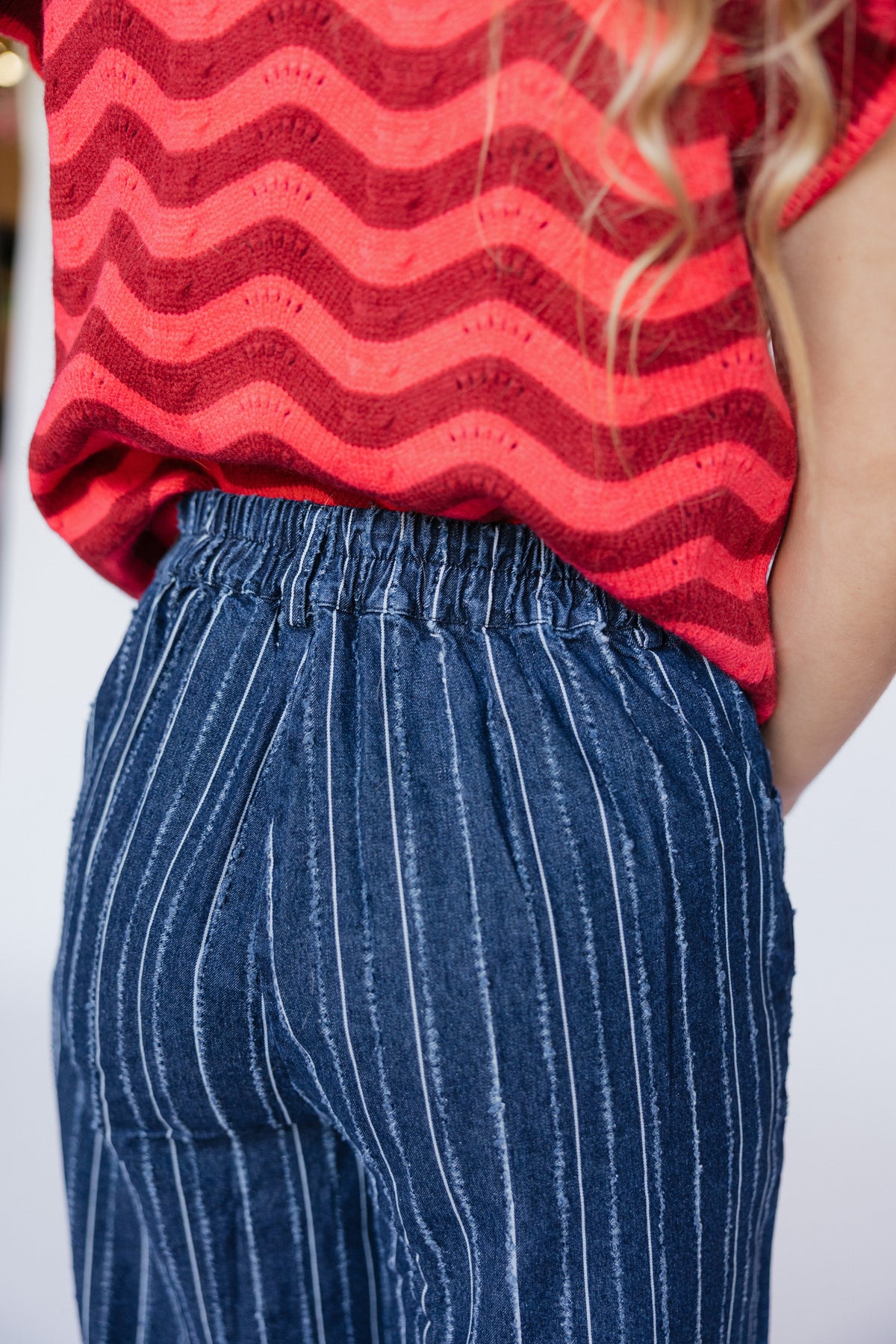 Dark Denim Stripe Pant