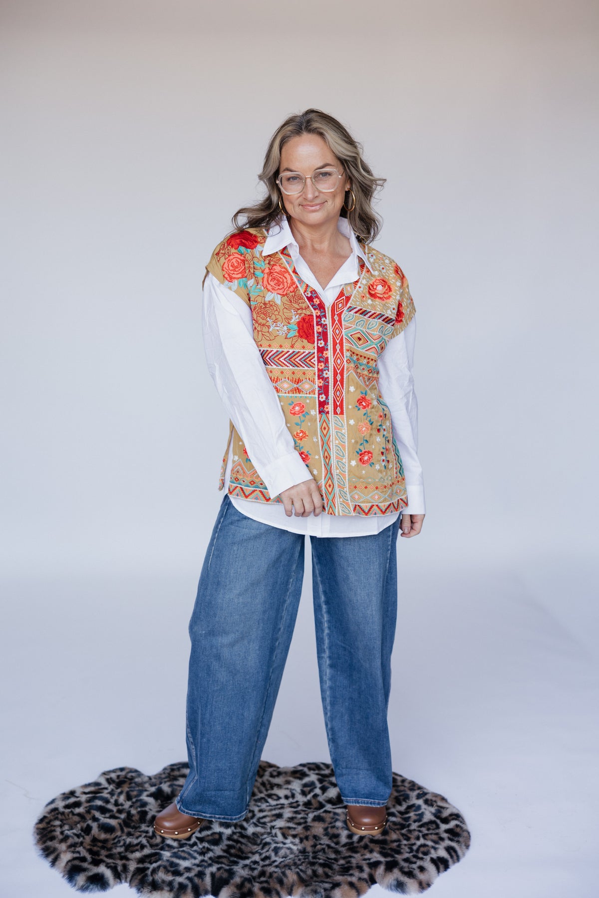 8231 MUSTARD EMBROIDERY TOP