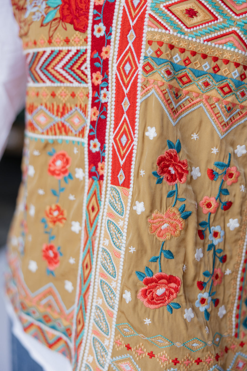 8231 MUSTARD EMBROIDERY TOP