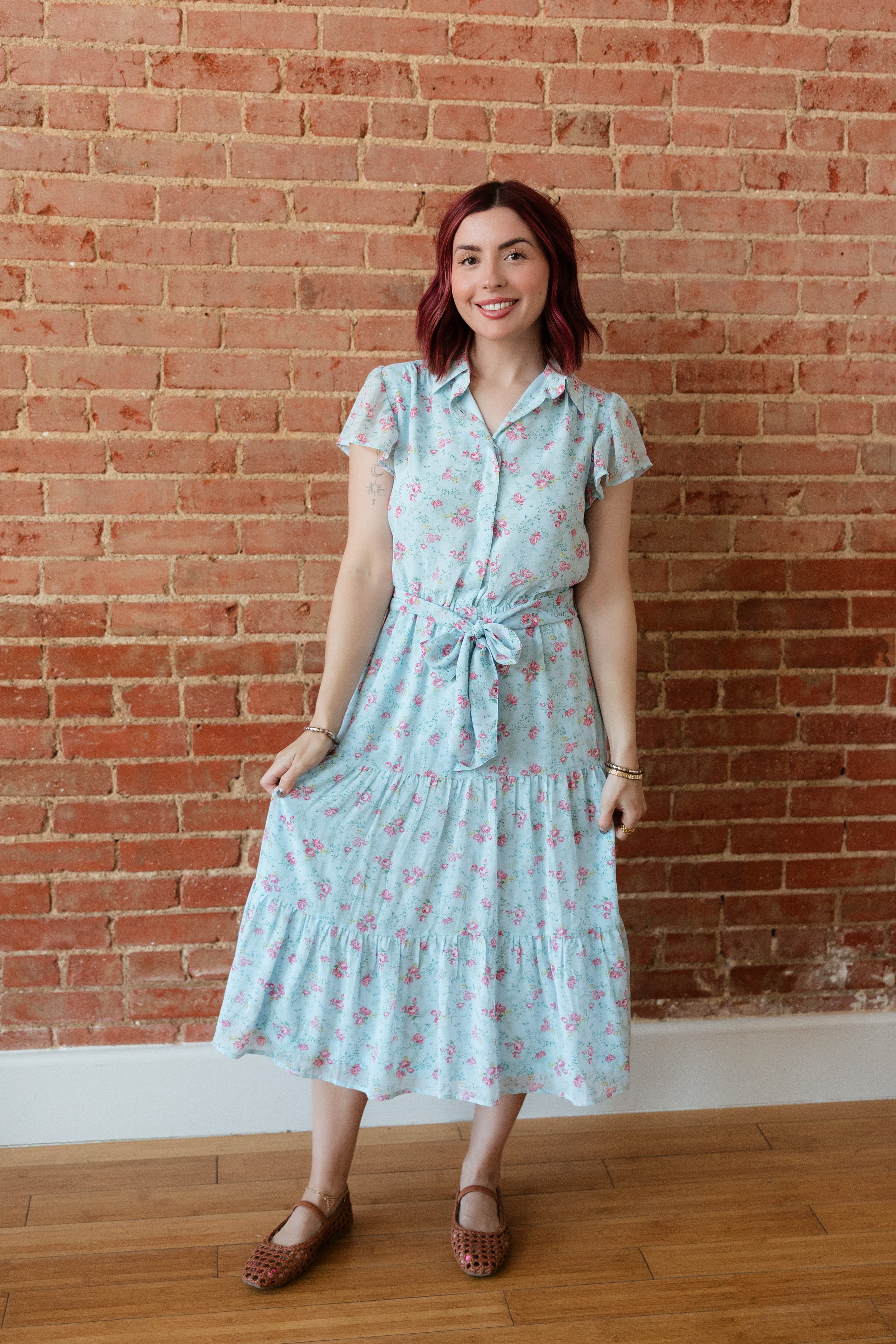 BLUE FLORAL DRESS