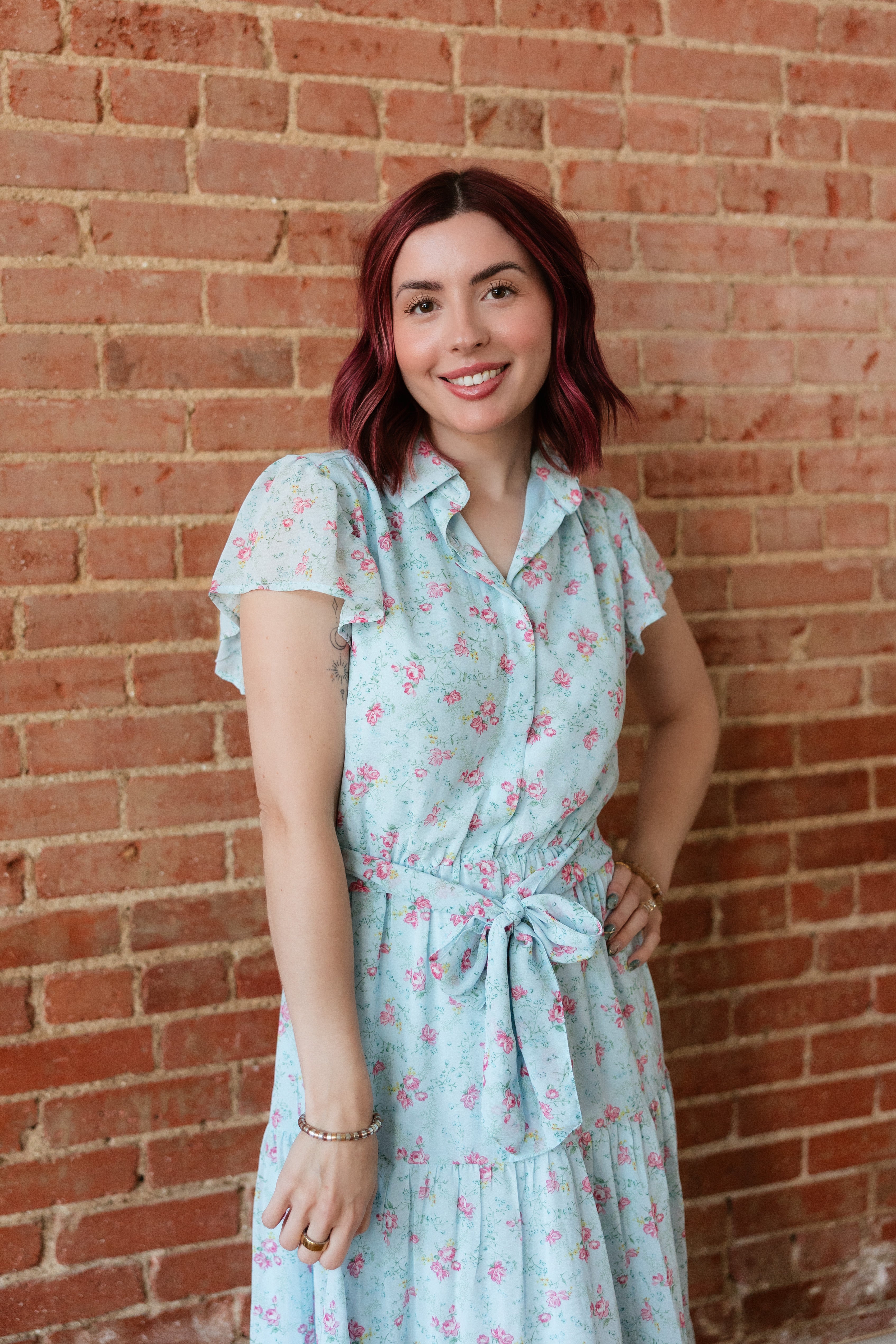 BLUE FLORAL DRESS