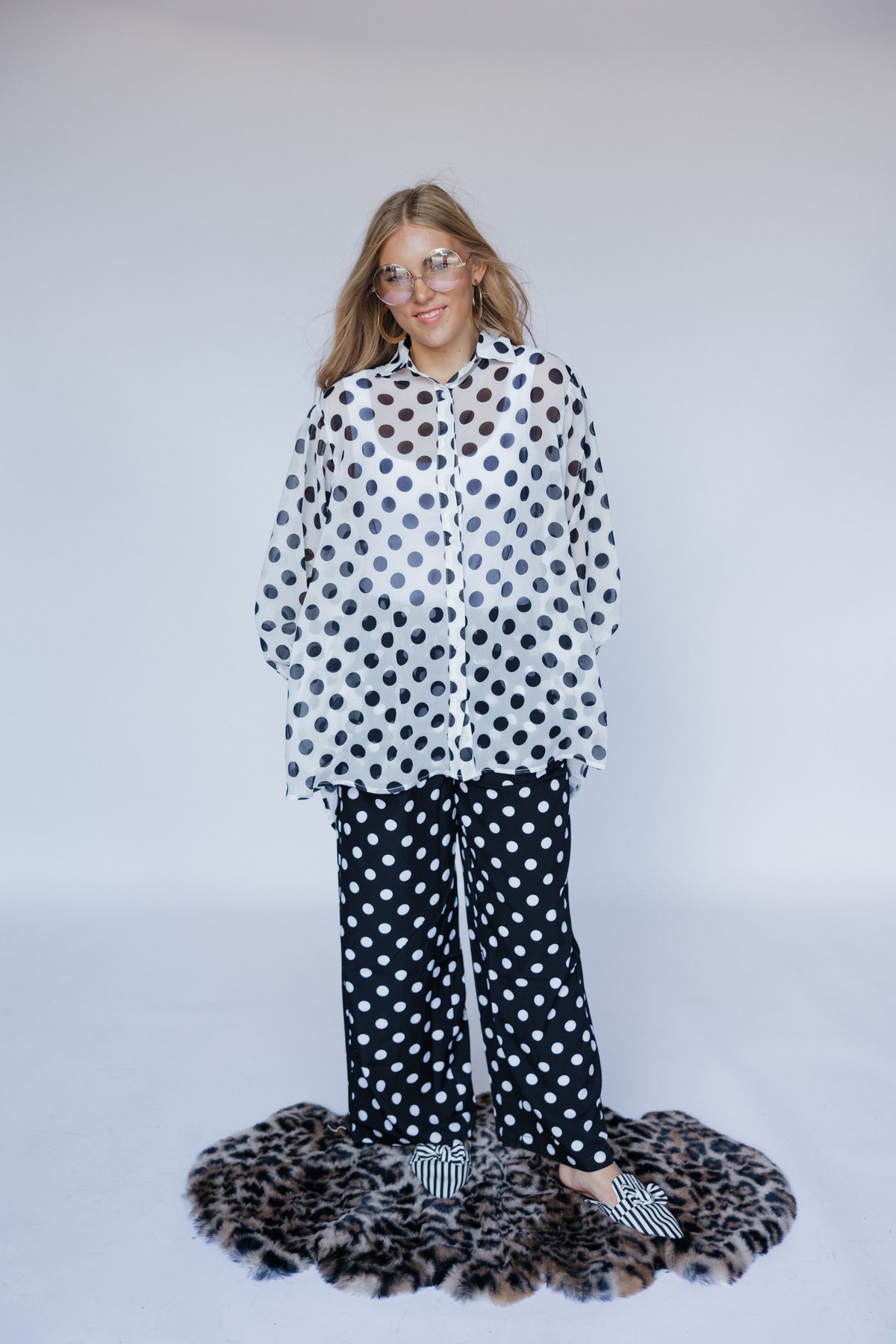 Black Polka Dot Pants