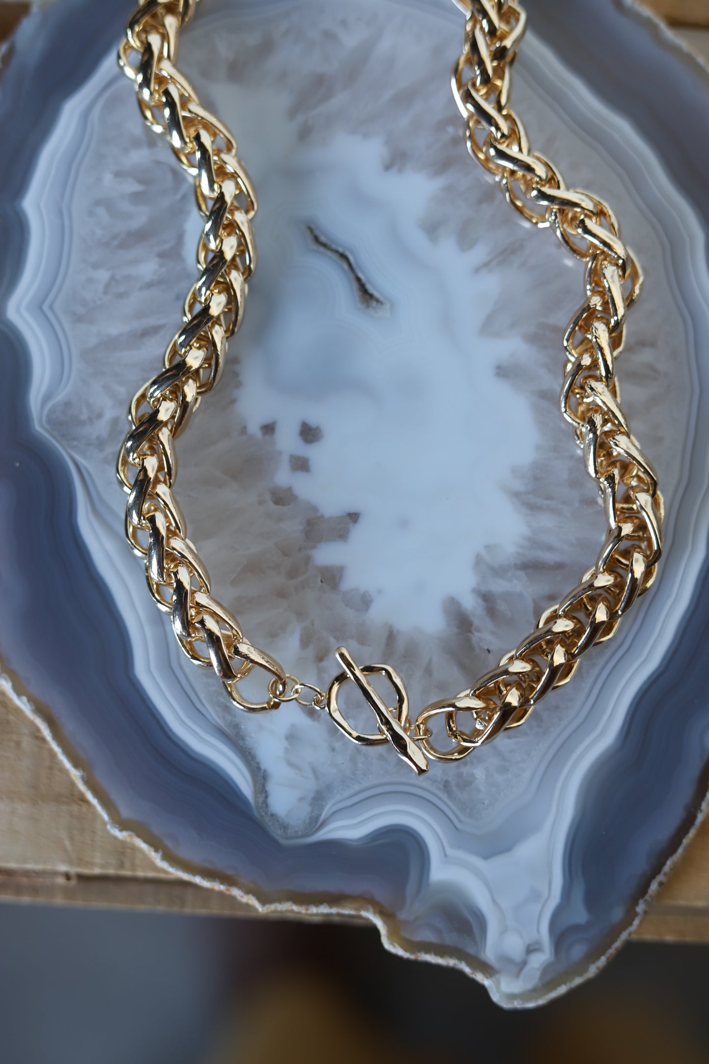 1261 DIPPED GOLD LARGE ROPE CHAIN NECKLACE