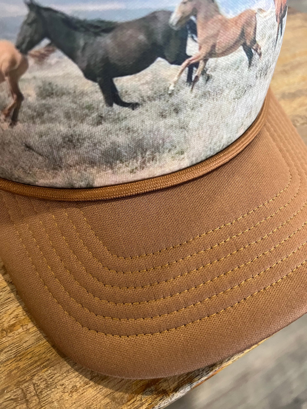 Wild Horses Trucker Hat – Brown