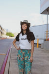 TH4215 WHITE BLACK HOWDY PULLOVER SWEATER