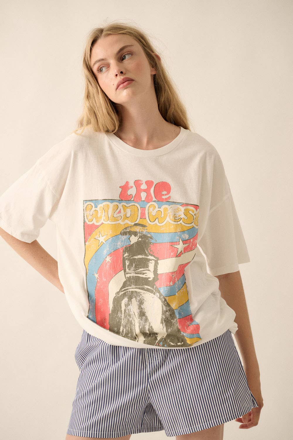 The Wild West Oversized Western Graphic Print Tee