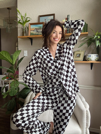 Black Checkered PJ Set