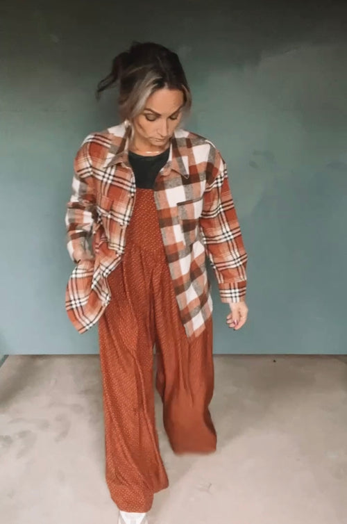 4231 RUST PRINT JUMPSUIT