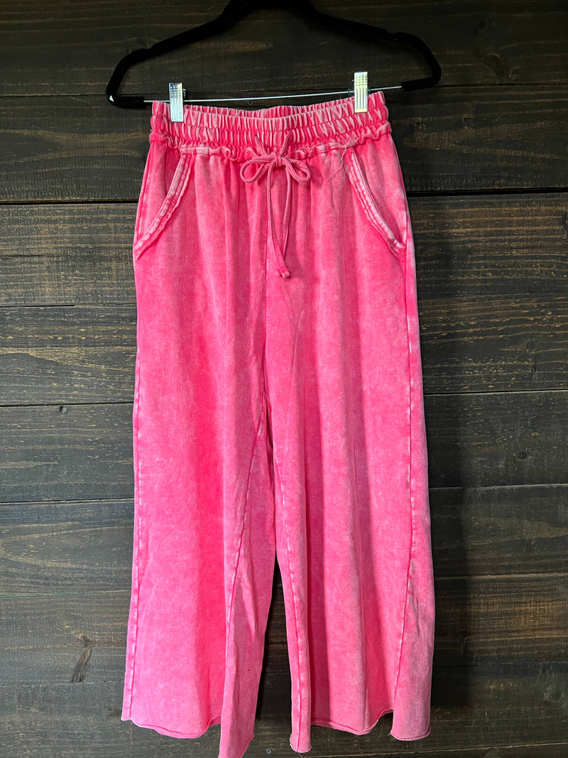 5240 PINK WASHED FRENCH TERRY PANT