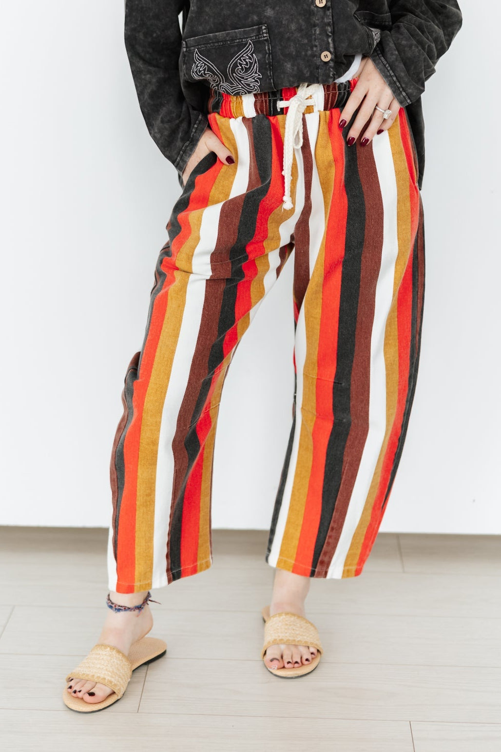Multi Stripe Barrel Pant