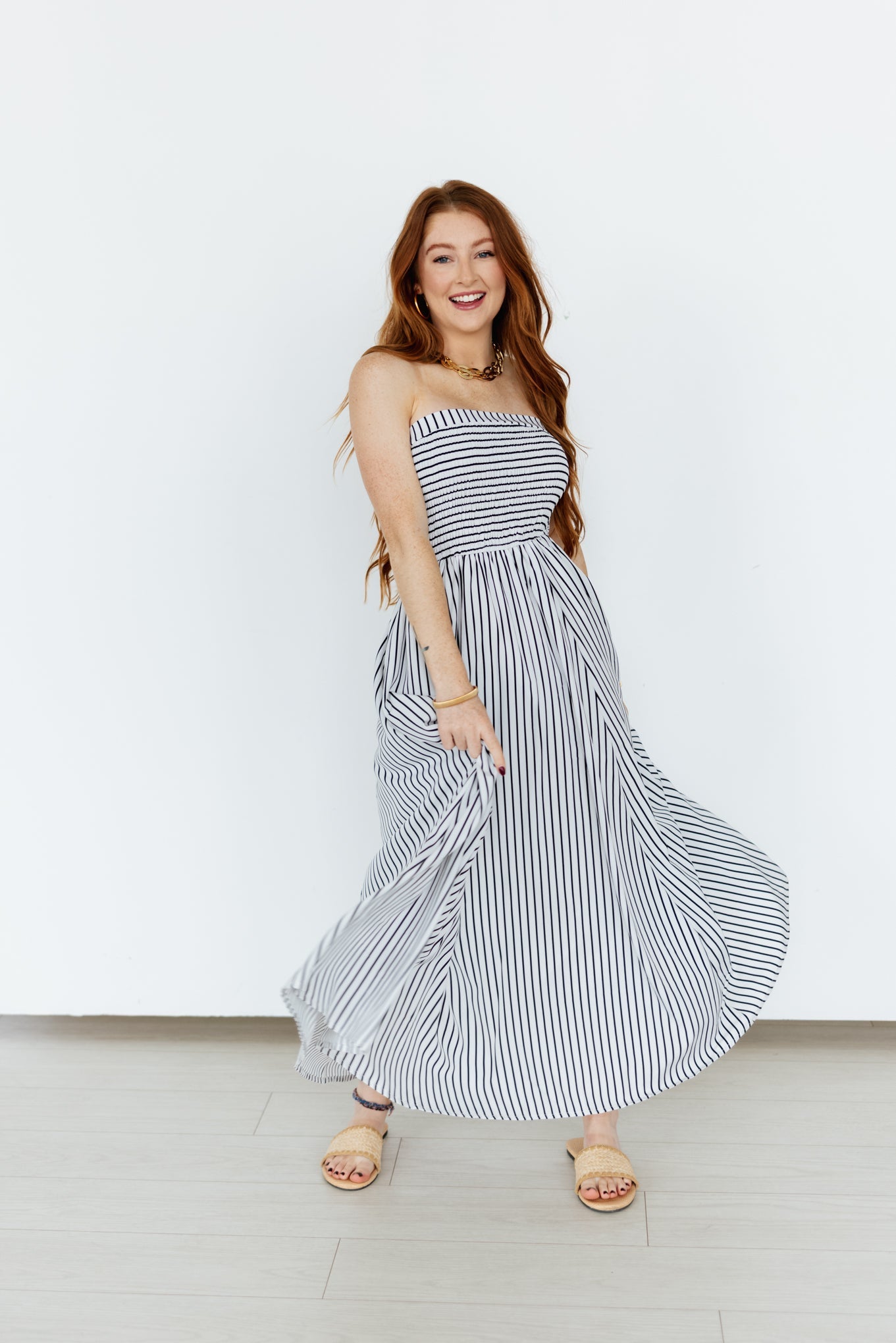 STRIPED MAXI DRESS