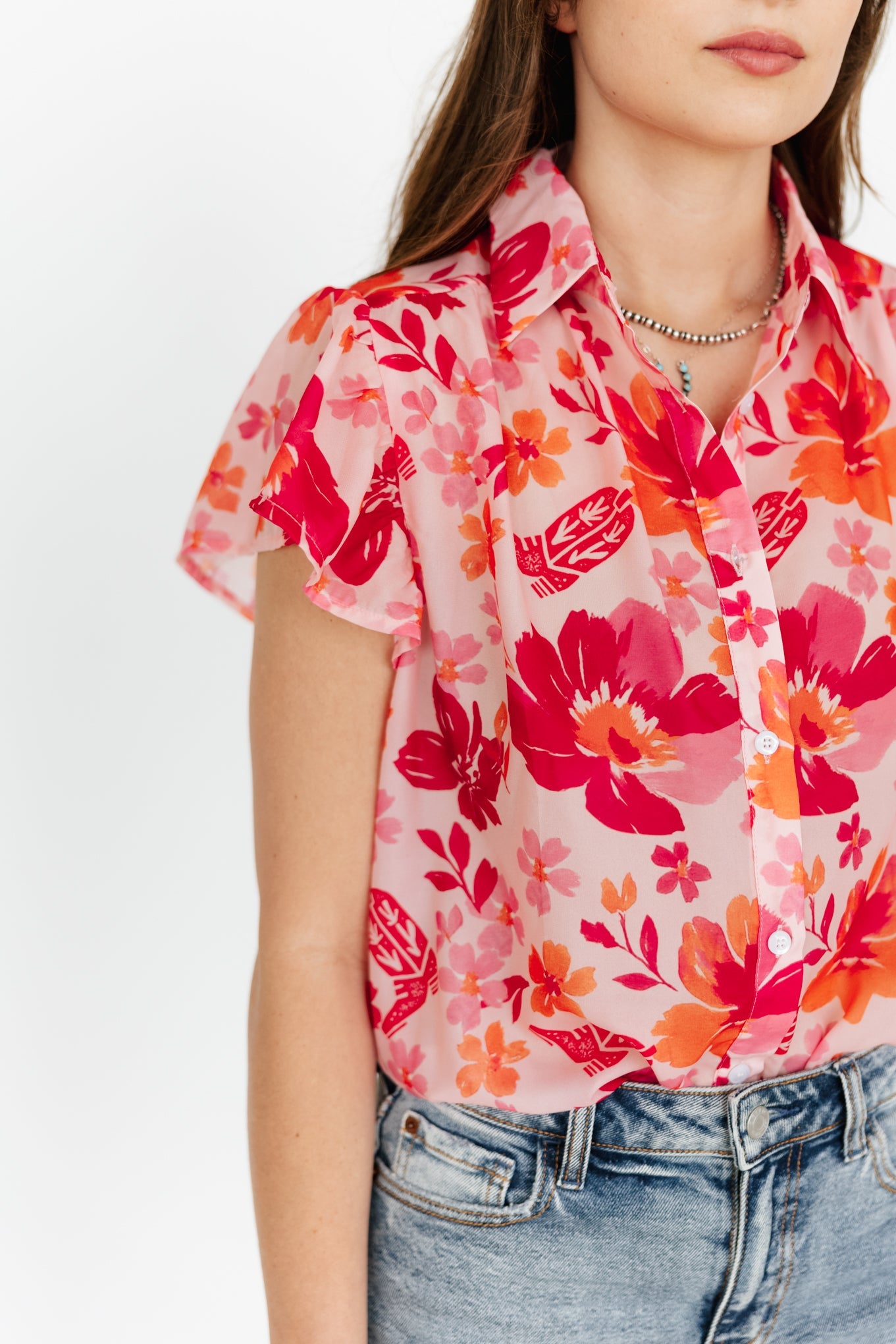 COASTAL COWGIRL FLUTTER SLEEVE TOP