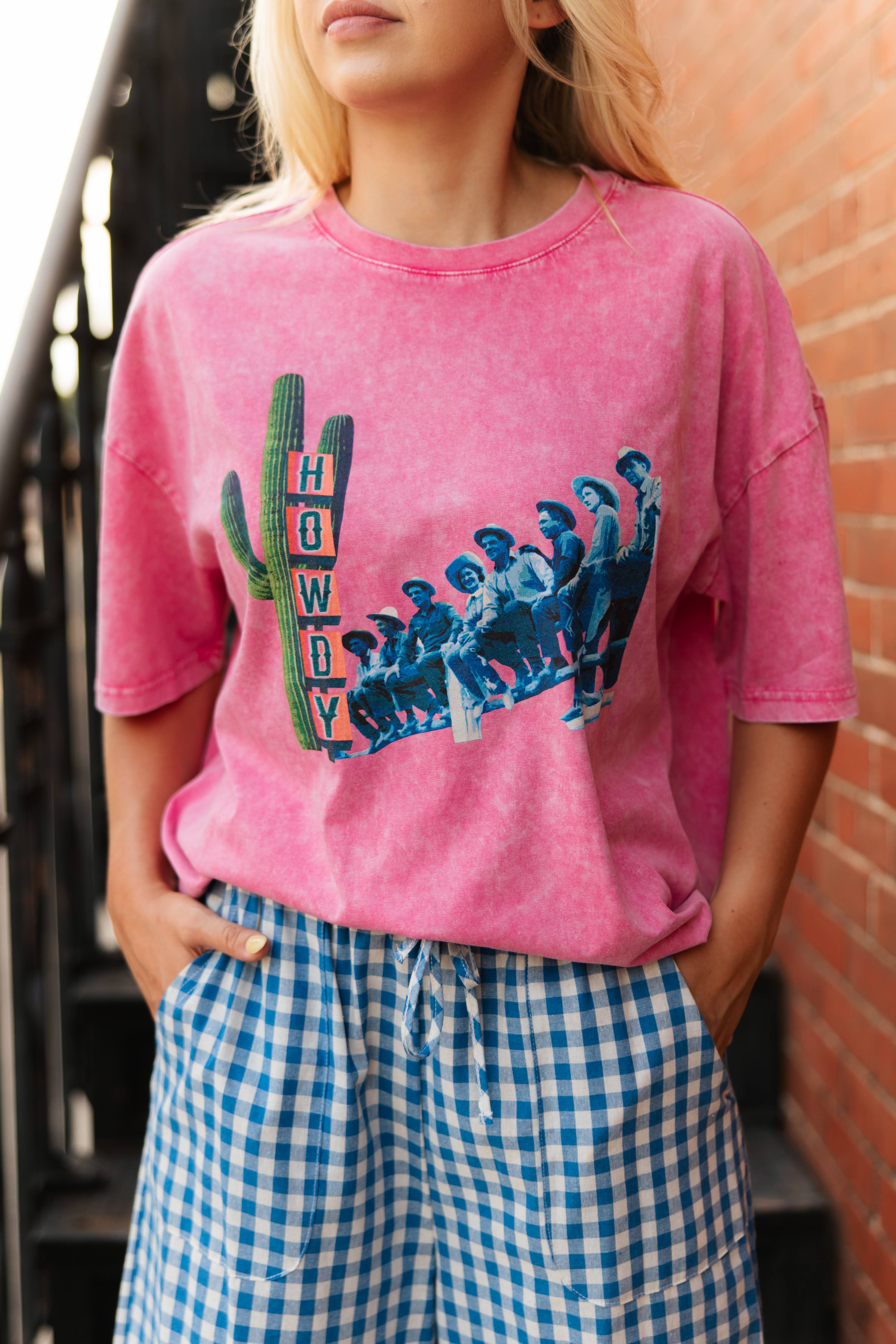 Pink Howdy Fenceline Tee