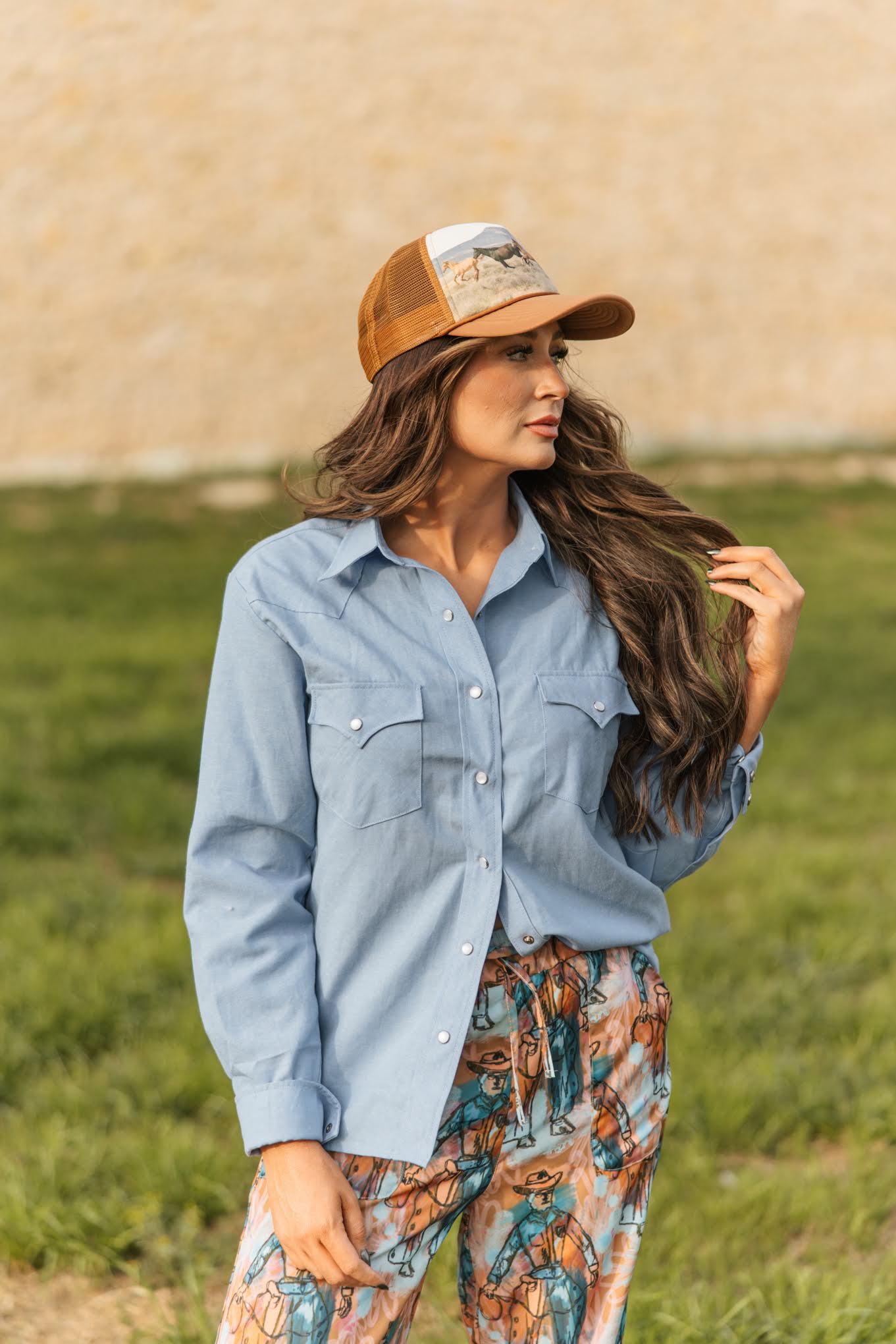 Wild Horses Trucker Hat – Brown