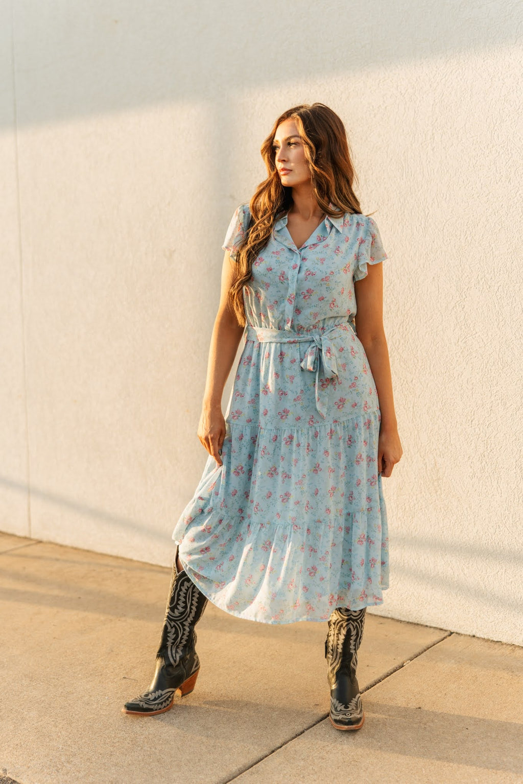 BLUE FLORAL DRESS