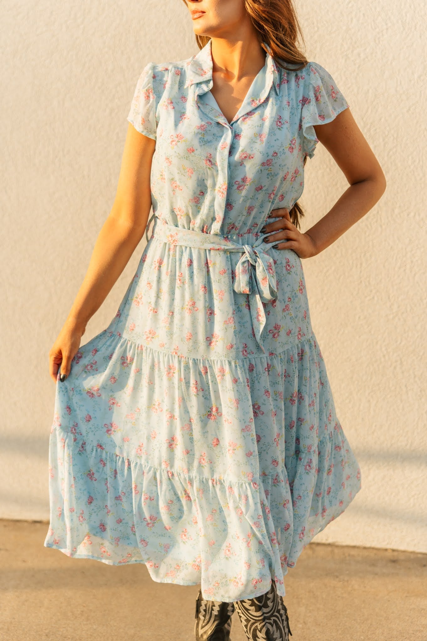 BLUE FLORAL DRESS