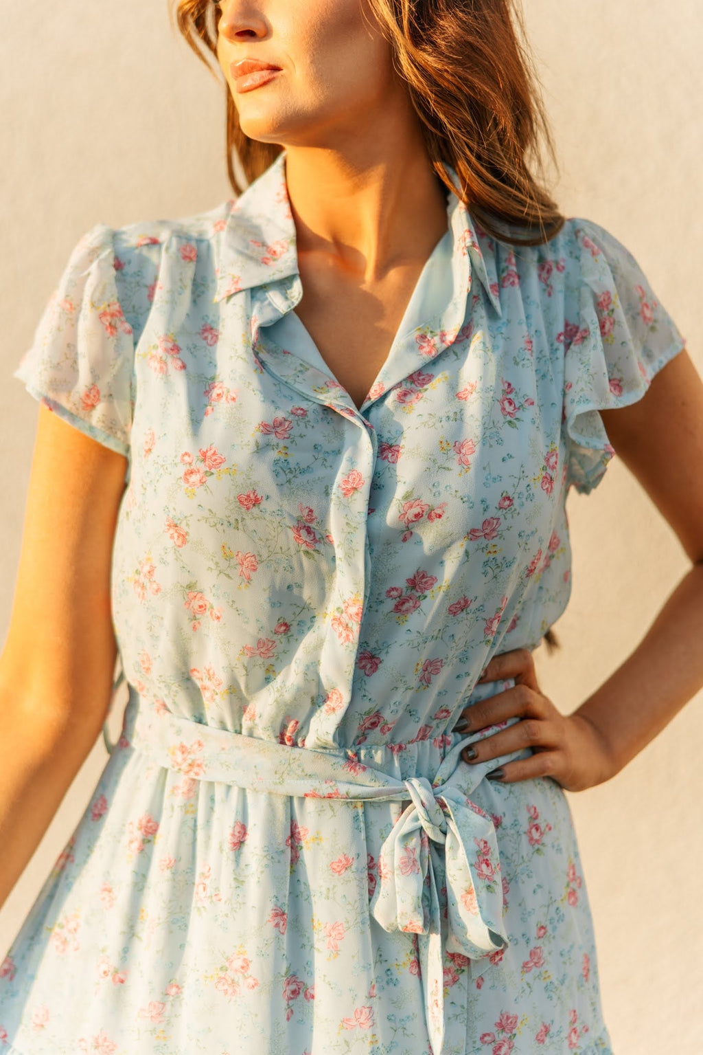 BLUE FLORAL DRESS
