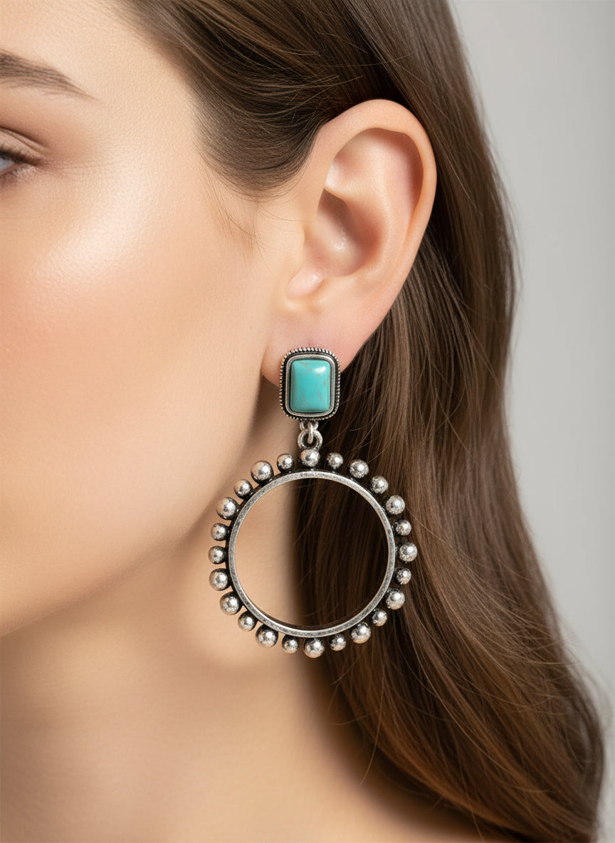 Turquoise Western Hoop ER