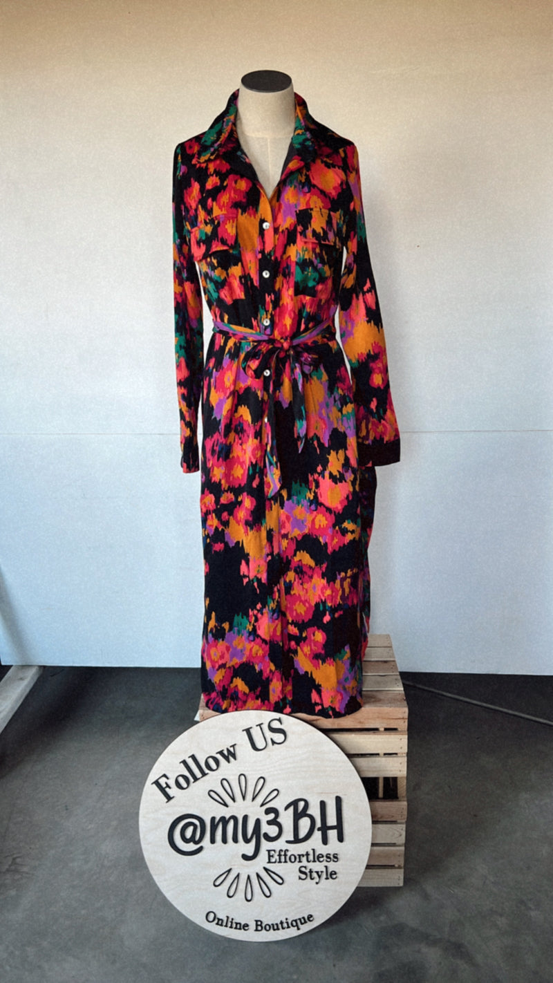 10237 BLACK MULTI DRESS￼