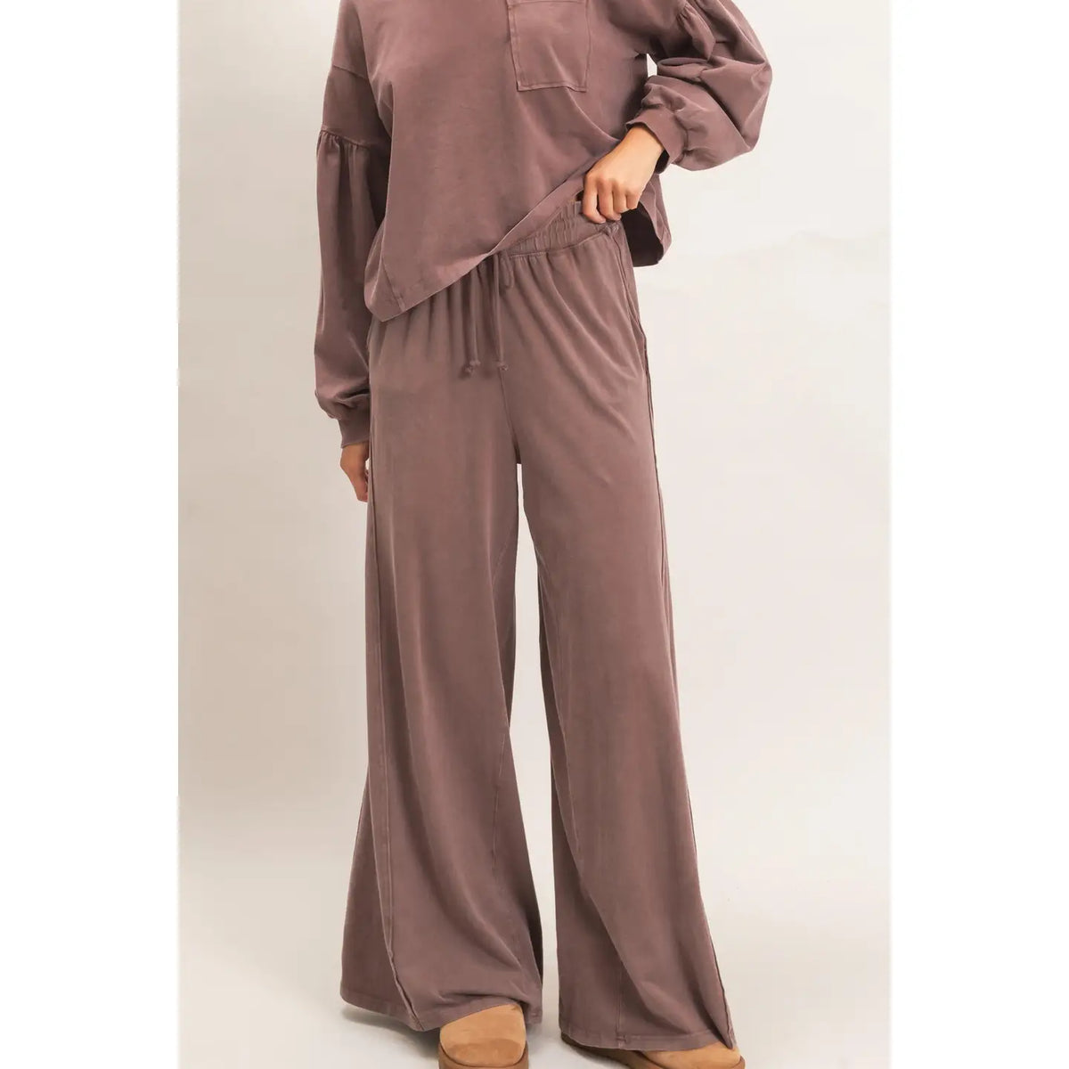Wide Leg Mineral Wash Pants