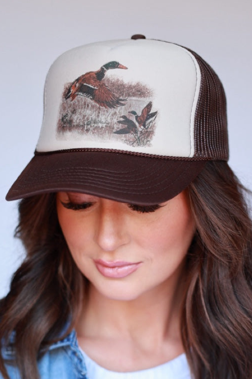 BROWN MALLARD DUCK TRUCKER HAT