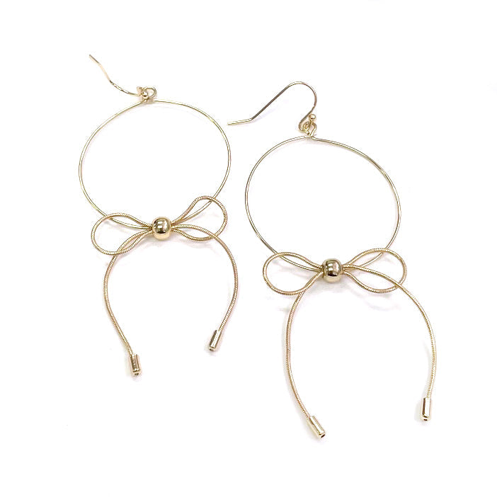 Gold Bow Hoop ER