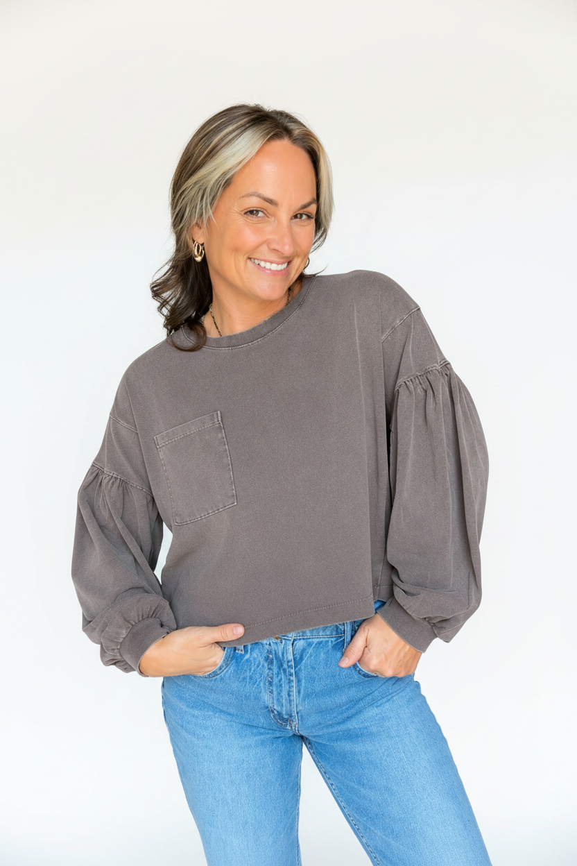 Vintage Brown Not So Basic Top