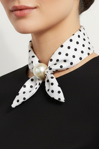 WHITE POLKADOT SCARF NL
