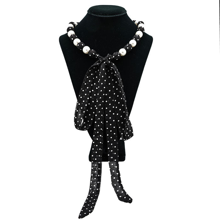 BLACK POLKA DOT SCARF NL