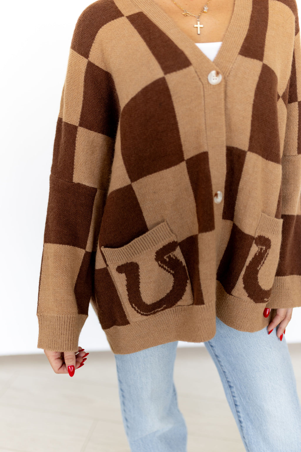 HORSESHOE CHECKERED CARDIGAN