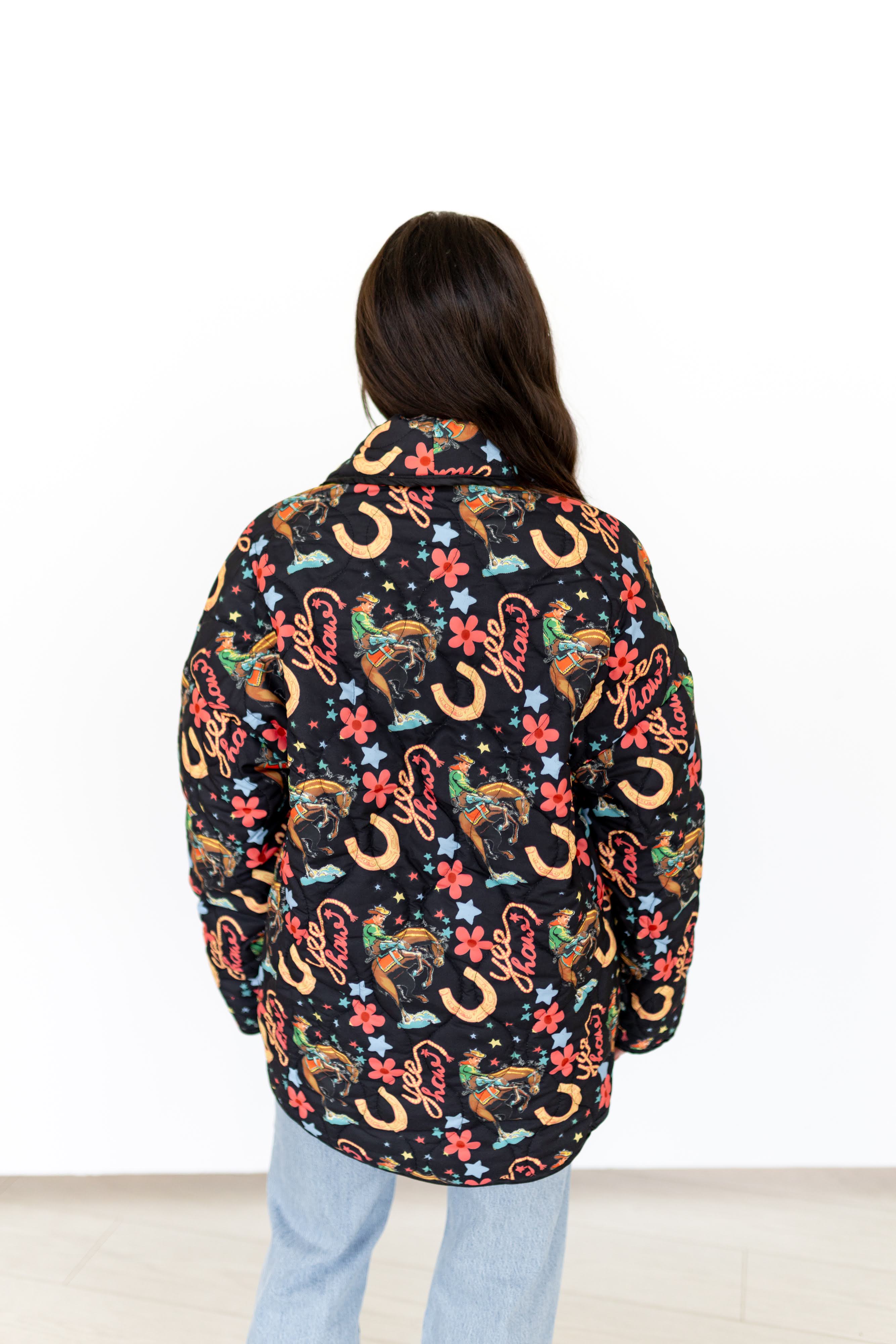 BLACK YEEHAW QUITTED JACKET