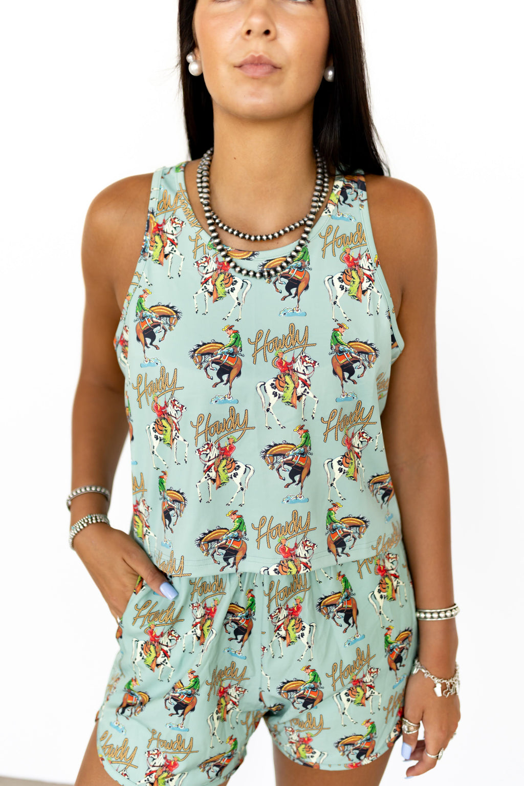 Teal Howdy Active Tank