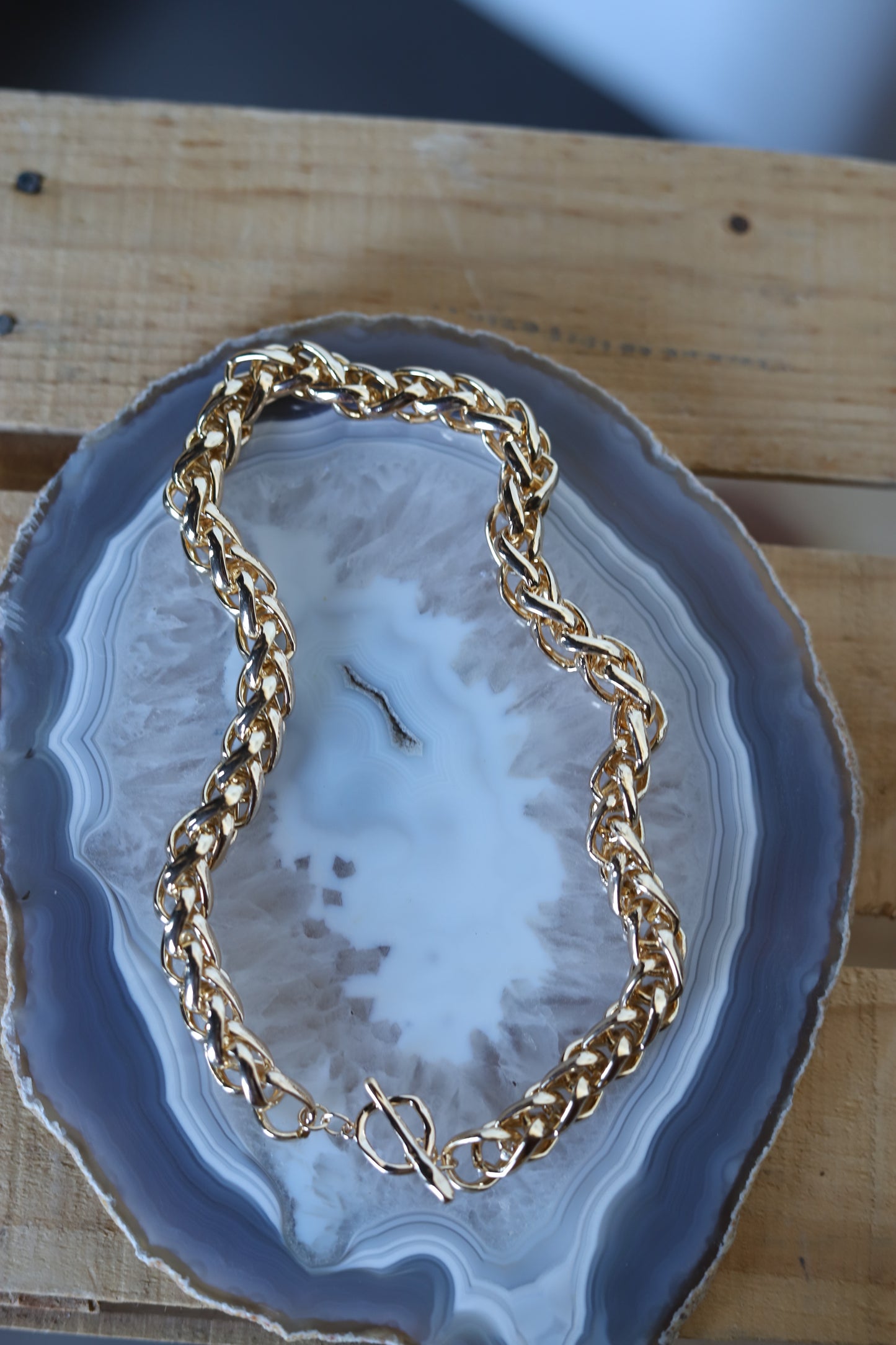 1261 DIPPED GOLD LARGE ROPE CHAIN NECKLACE