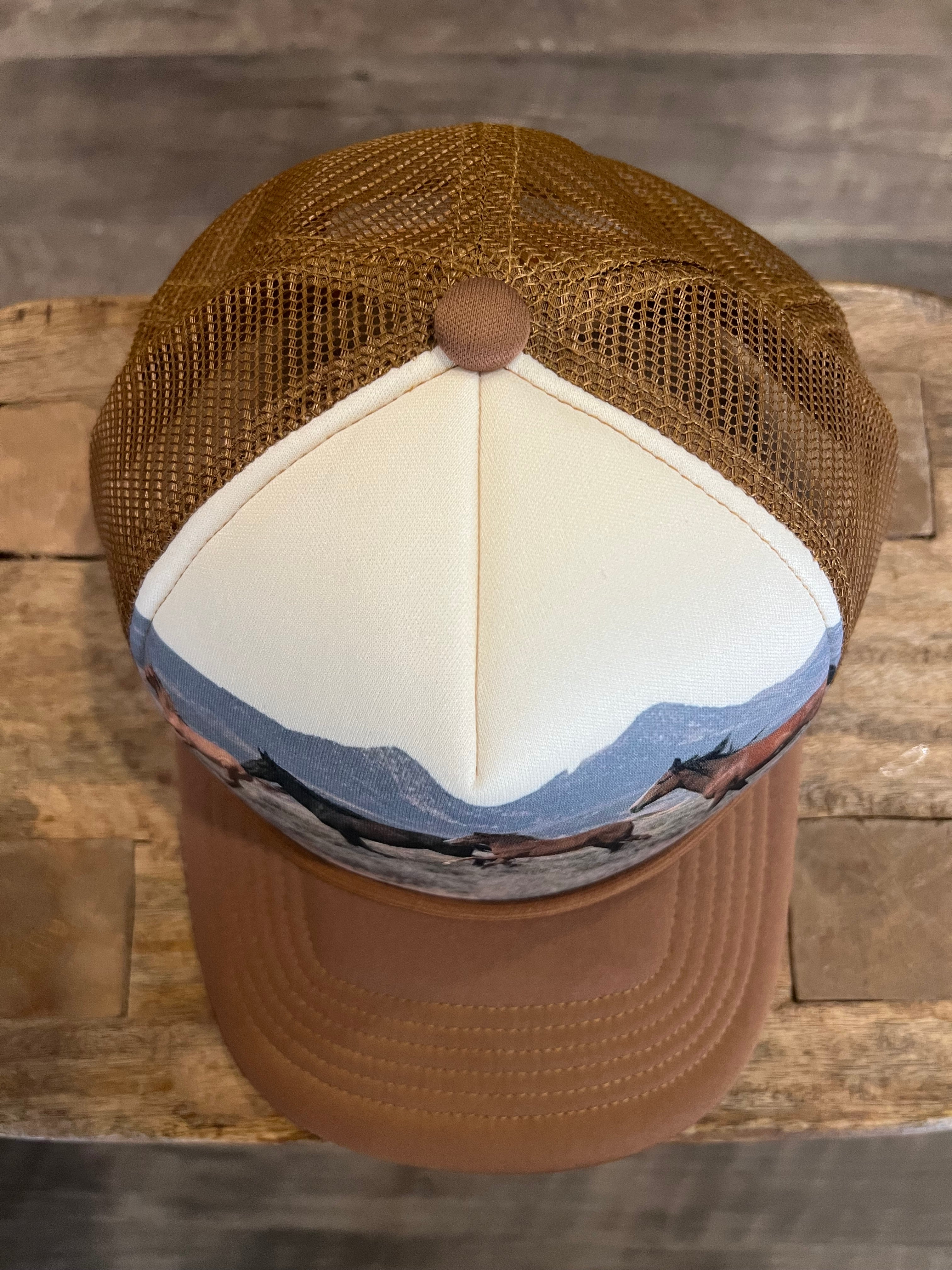 Wild Horses Trucker Hat – Brown
