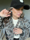 122359 Silver Stud with Faux Leather