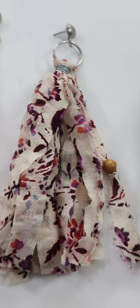 IVORY FABRIC EARRINGS