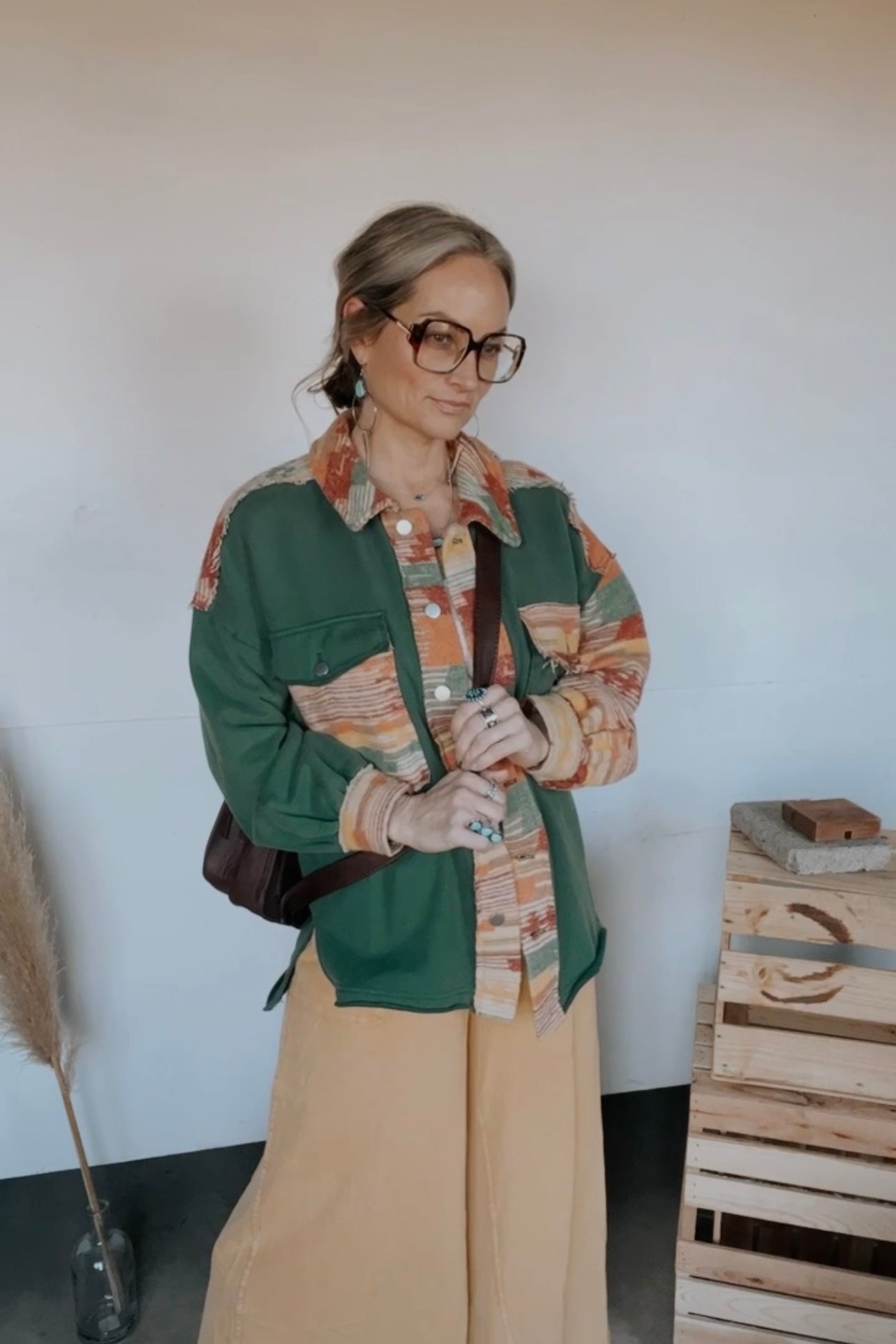 40128  MUSTARD MINERAL WASH WIDE LEG PANT