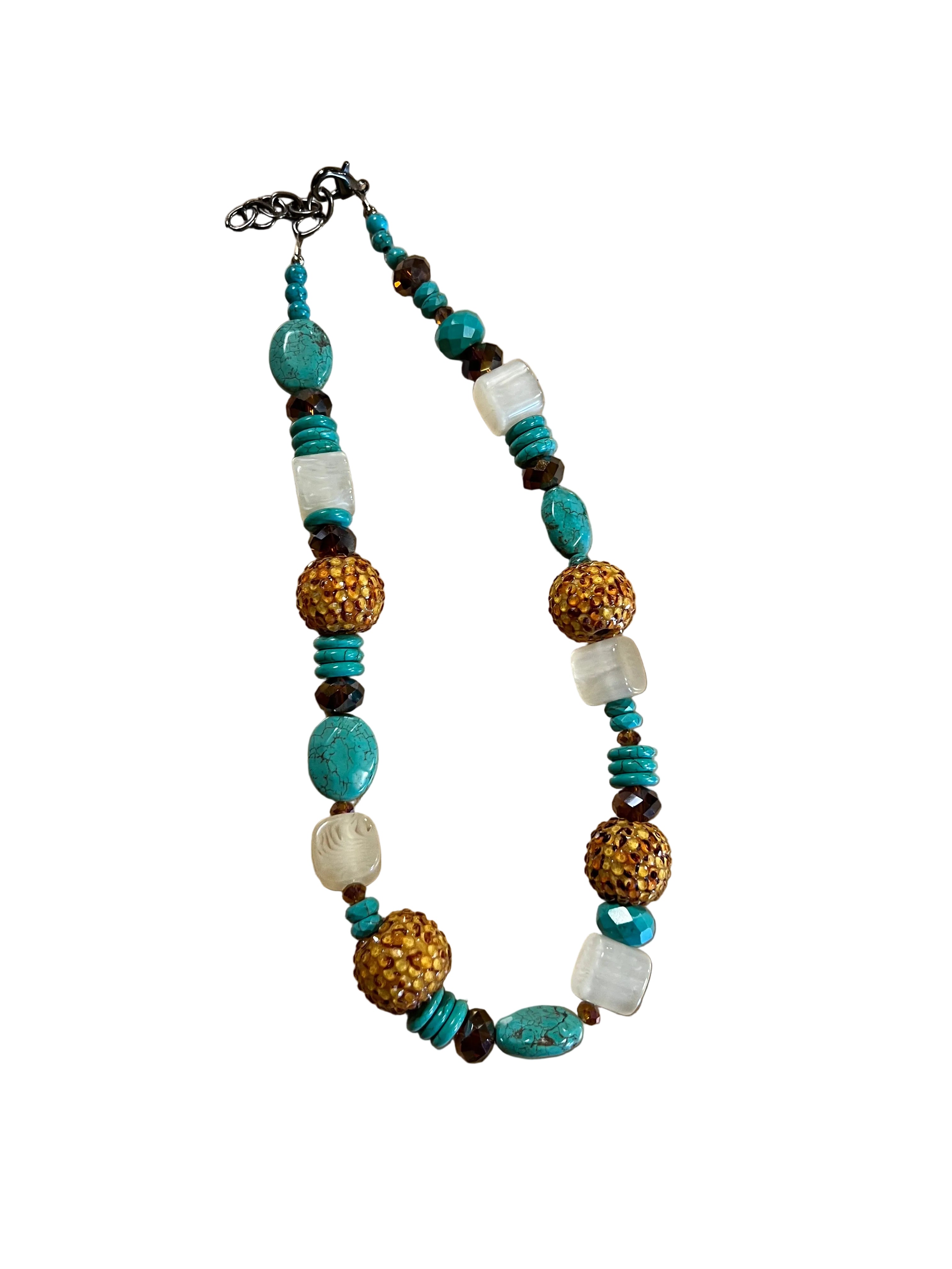 TURQUOISE MULTI  CHEETAH BEADED NL