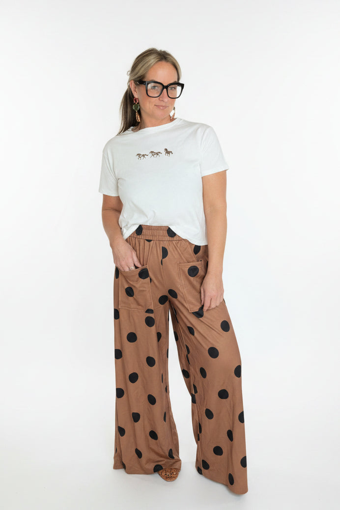 Polka Dot Wide Leg Pants