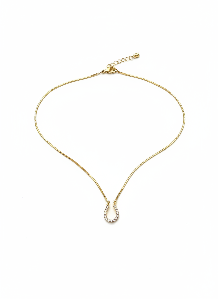 GOLD HORSEHOE PENDANT NL