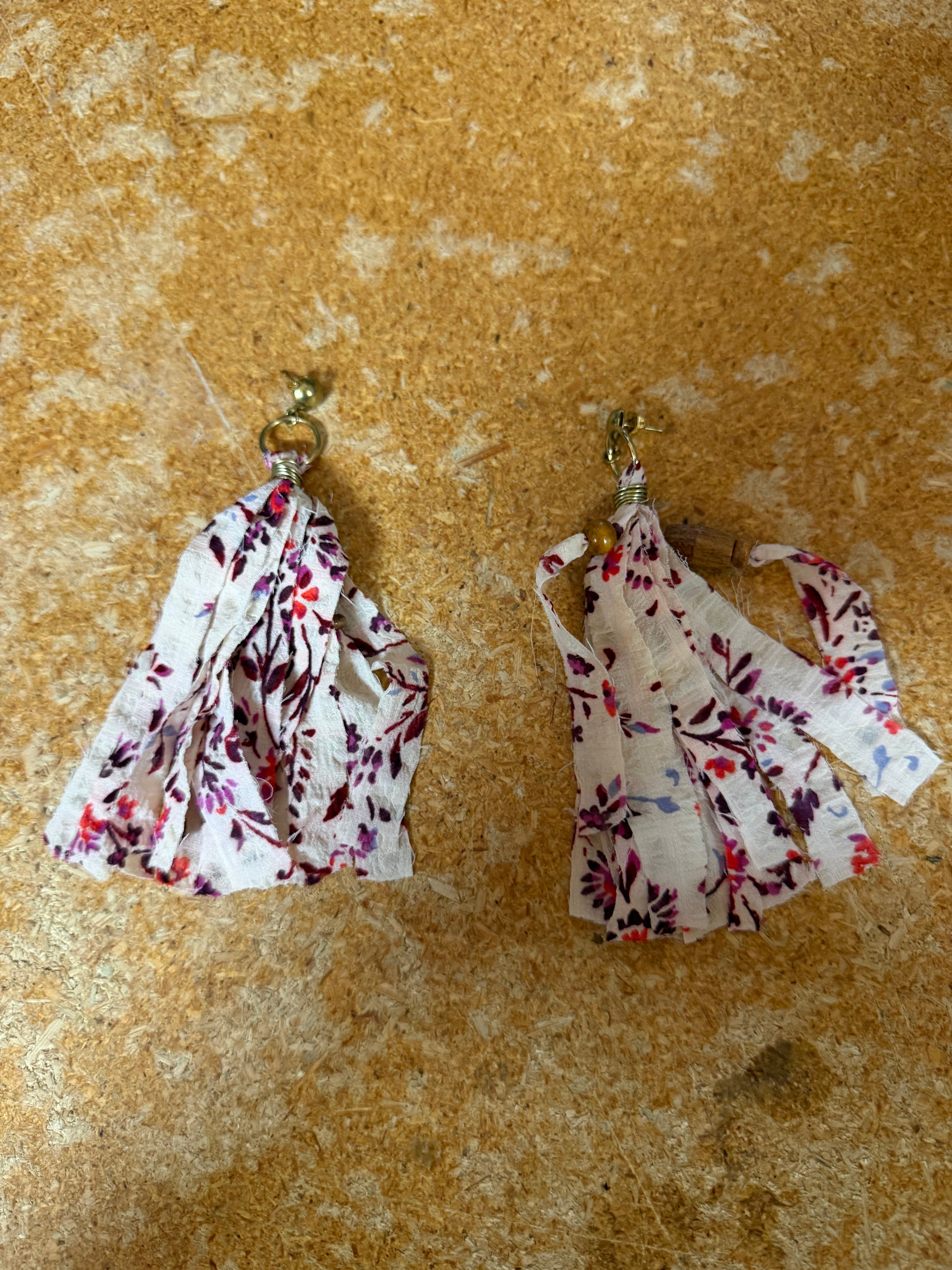 IVORY FABRIC EARRINGS
