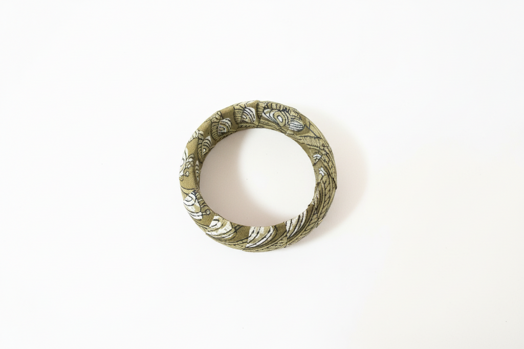 OLIVE FABRIC BANGLE BRACLET