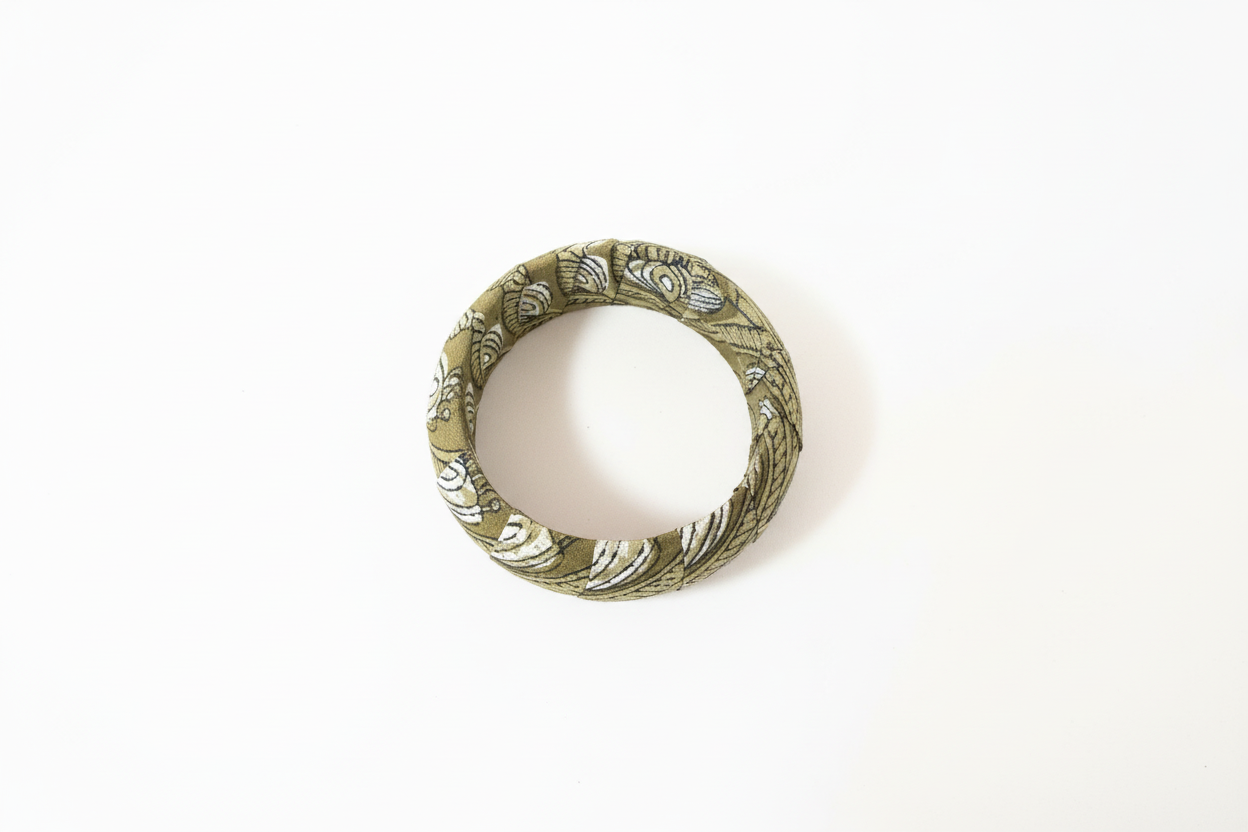 OLIVE FABRIC BANGLE BRACLET