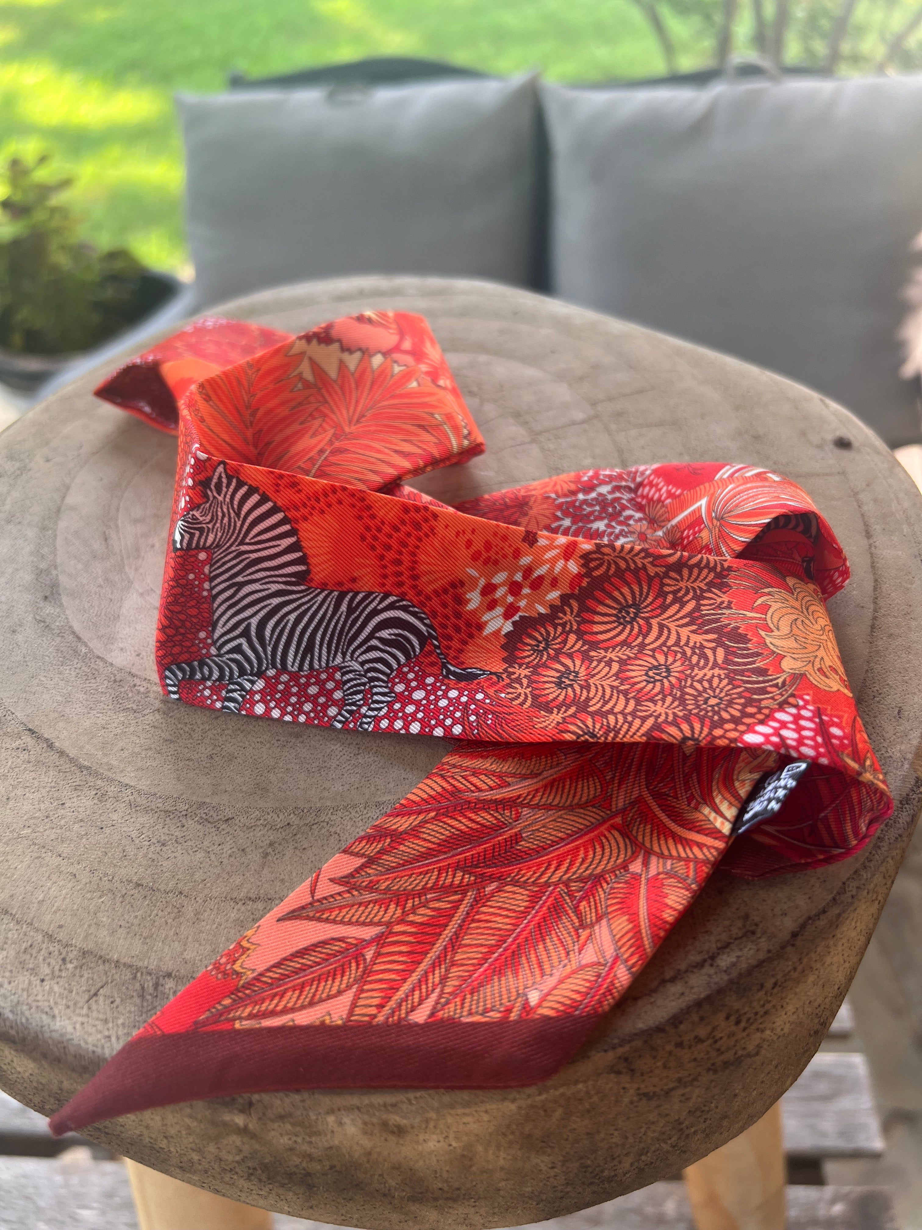 Red Zebra Floral Twilly