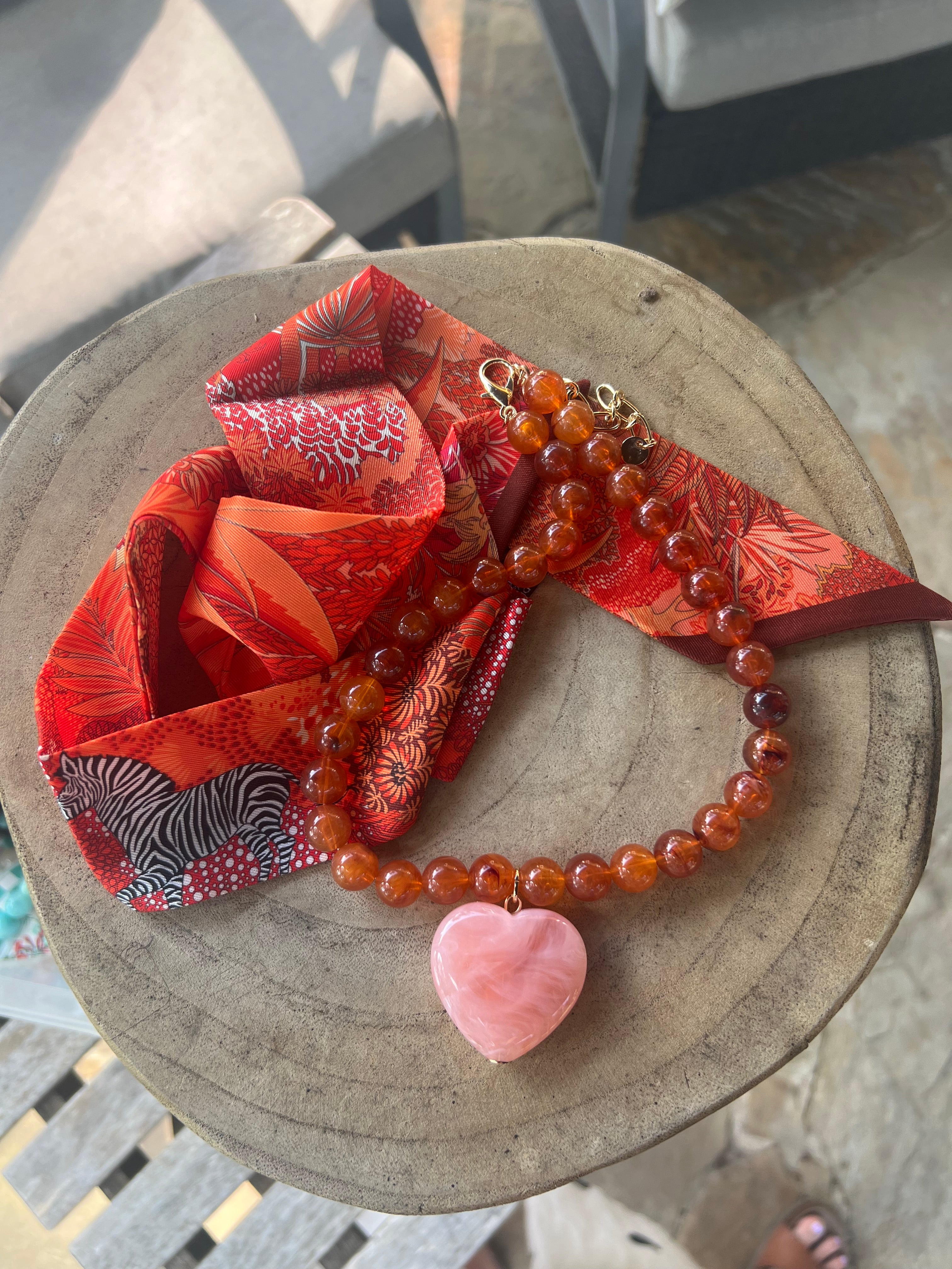 Amber Bead Heart NL