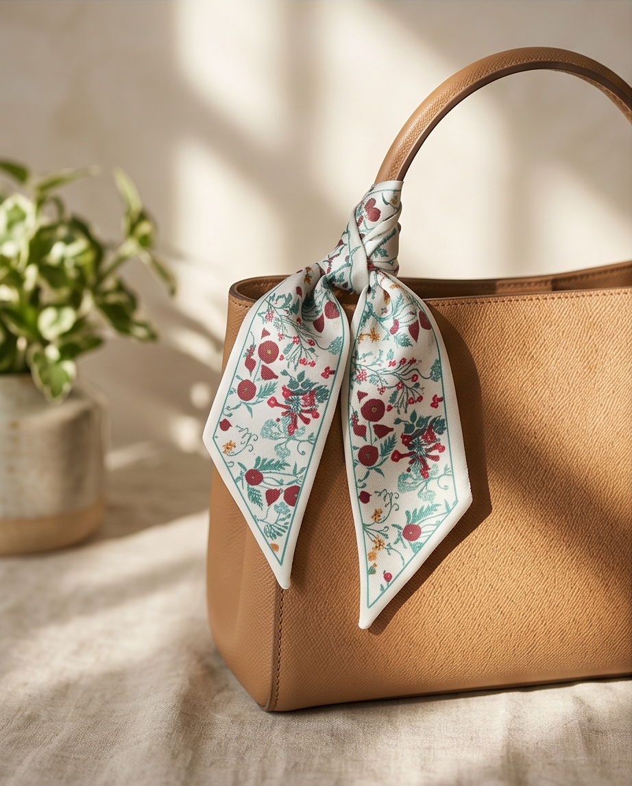 Mint Ivory Floral Twilly