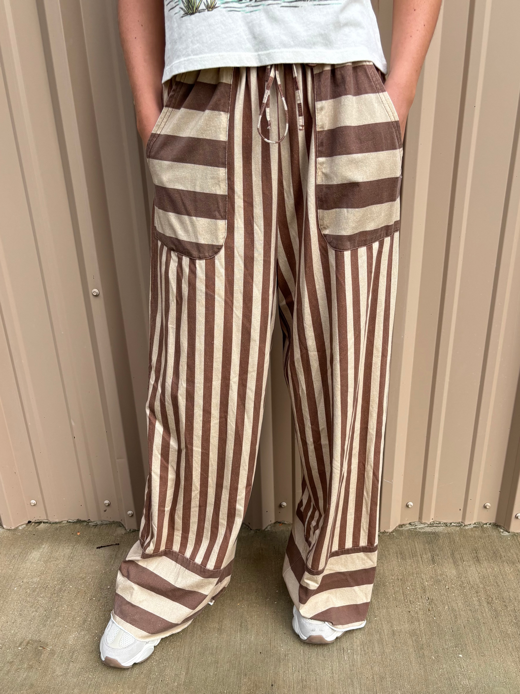 Brown Tan Stripe Pant