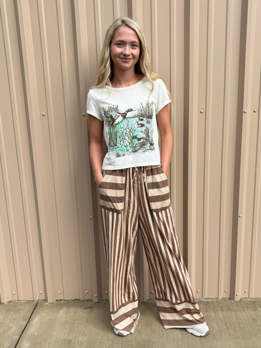 Brown Tan Stripe Pant